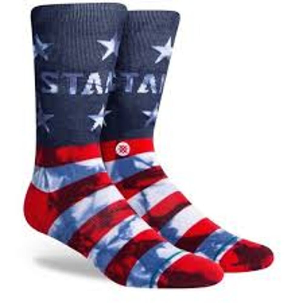 Stance Youth L Crew Socks American Flag Wade Collection Casual NWT